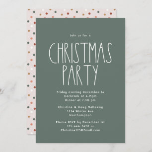 Green Boho Polka Dot Kerstparty Kaart