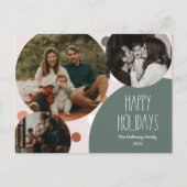 Green Boho Polka Dot Prettige feestdagen drie foto (Voorkant)