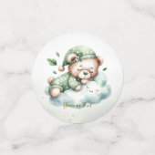 Green Boho Sleeping Teddy Bear Schattige feest Confetti (Kleine voorkant)