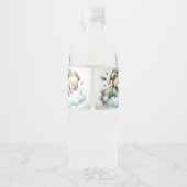 Green Boho Sleeping Teddy Bear Schattige feest Waterfles Etiket (Achterkant)