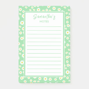 Green Boho Spring Daisies Post-it® Notes