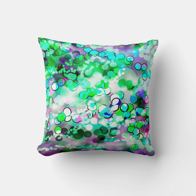 Green Bokeh 92015 Remixed Pillow Kussen (Voorkant)