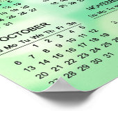 Green Bokeh Résumé Design 2024 Calendrier Poster (Coin)