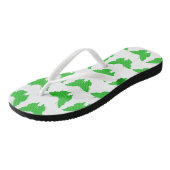 Green Bold Mod Butterflies Teenslippers (Schuin)