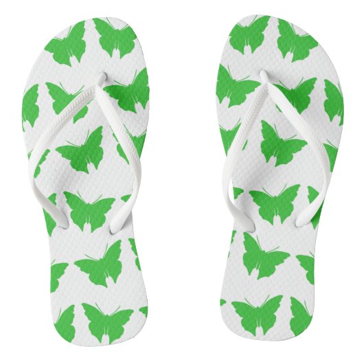 Green Bold Mod Butterflies Teenslippers (Voetbed)