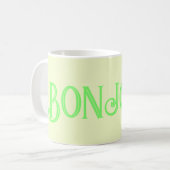 Green Bonjour Pastel Mug de café jaune (Devant gauche)