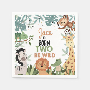 Green Born Two Be Wild 2e Verjaardag Papier servet