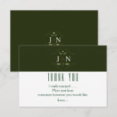 Green Botanical Forest Minimal Wedding Dank je Bedankkaart (Voorkant / Achterkant)