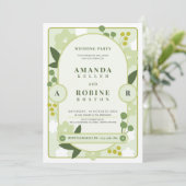Green Botanical Garden Wedding Invitation (Debout devant)