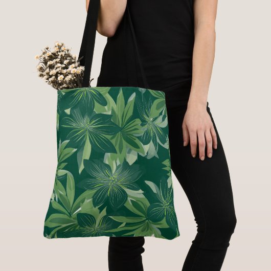 Green Botanical Leaf All-Over-Print Tas (Dichtbij)
