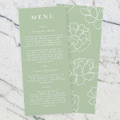 Green Botanical Modern Mariage Menu