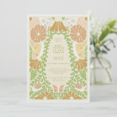 Green Botanical natural Baby Shower Invitation  (Debout devant)