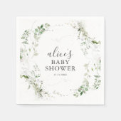 Green Botanical Script Baby shower Servet (Voorkant)