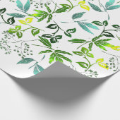 Green Botanical Sprigs Cadeaupapier (Hoek)