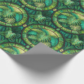 Green botanical-themed wrapping paper cadeaupapier (Hoek)