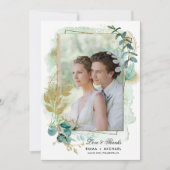 Green Botanical Wedding Hartelijk dank Kaart (Voorkant)