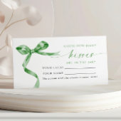 Green Bow Combien de baisers Douche Carte de jeu