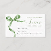 Green Bow Combien de baisers Douche Carte de jeu (Devant)