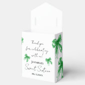 Green Bow Coquette Script Sweet 16 Thank You  Bedankdoosjes (Geopend)