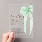 Green Bow Elegant Vrijgezellenfeest Acryl Uitnodigingen (Insitu (Draagbaar))