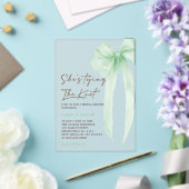 Green Bow Elegant Vrijgezellenfeest Acryl Uitnodigingen (Insitu (Huwelijk))