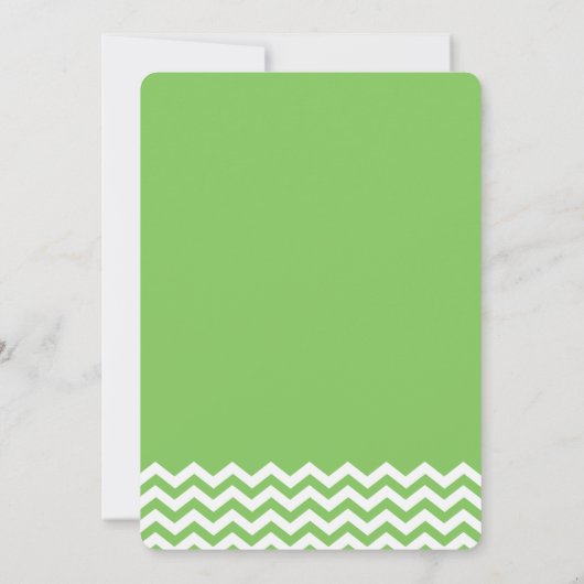 Green Bow en Zigzag Baby shower Kaart (Achterkant)