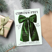 Green Bow Invitation de Noël