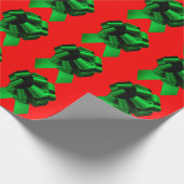 Green Bow Red Wrapping Paper Cadeaupapier (Hoek)
