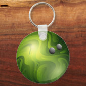Green Bowling Ball Keyring sleutelhanger (Voorkant)