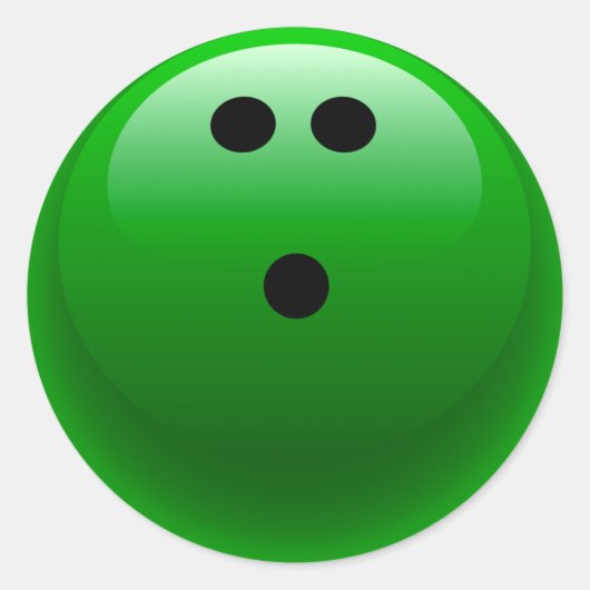 Green Bowling Ball Ronde Sticker (Voorkant)