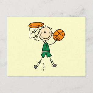 Green Boy Basketball Player t-shirts en Gifts Briefkaart