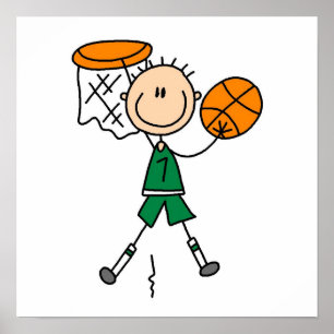 Green Boy Basketball Player t-shirts en Gifts Poster