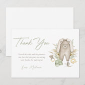 Green Boy Boho Baby shower Dank je wel Kaart (Voorkant / Achterkant)