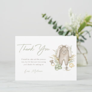 Green Boy Boho Baby shower Dank je wel Kaart