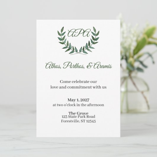 Green Branches Invitation (Debout devant)
