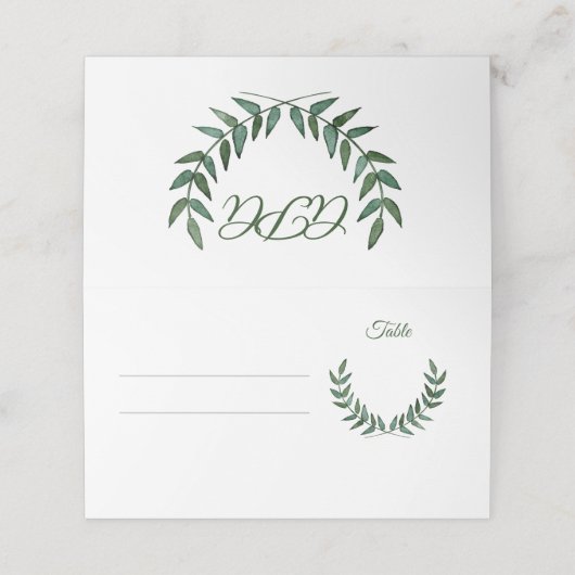 Green Branches Place Cards (Buitenkant ongevouwen)