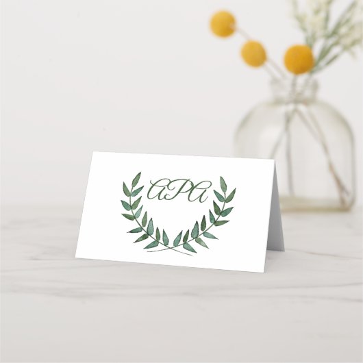 Green Branches Place Cards (Achterkant)