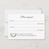 Green Branches Response Card RSVP Kaartje (Voorkant)