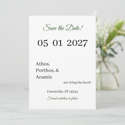 Green Branches Save the Date (Debout devant)