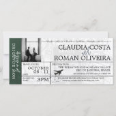 Green Brazil Mariage Boarding Pass Invitation (Devant)