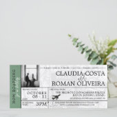 Green Brazil Mariage Boarding Pass Invitation (Debout devant)