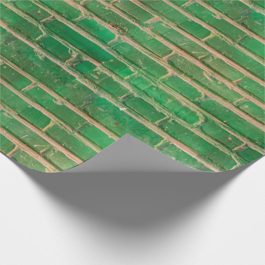 Green Brick Wall Cadeaupapier (Hoek)