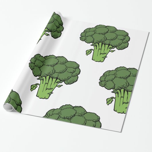 Green Broccoli Cadeaupapier (Uitgerold)