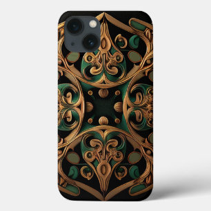 Green Bronze Ornamental Pset Decoration iPhone 13 Hoesje