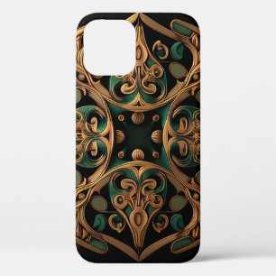 Green Bronze Ornamental Pset Decoration iPhone 12 Hoesje