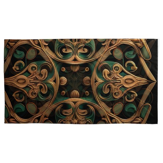 Green Bronze Ornamental Pset Decoration Kussensloop (Voorkant-Links)