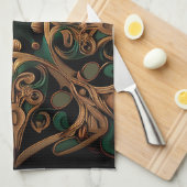 Green Bronze Ornamental Pset Decoration Theedoek (Quarter Fold)