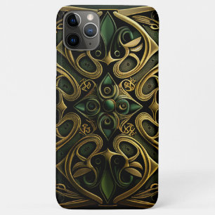 Green Bronze Ornamental Pset Decorting Pattern iPhone 11 Pro Max Hoesje