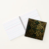 Green Bronze Ornamental Pset Decorting Pattern Notitieboek (Binnen)