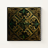 Green Bronze Ornamental Pset Decorting Pattern Notitieboek (Achterkant)